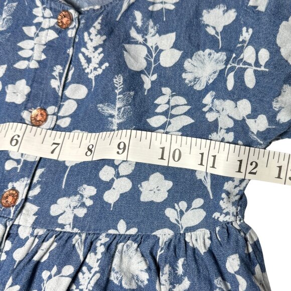 Girls Long Sleeve Floral Dress With Pockets, Full Skirt, Rose Gold Button, SZ 6 - Picture 7 of 14